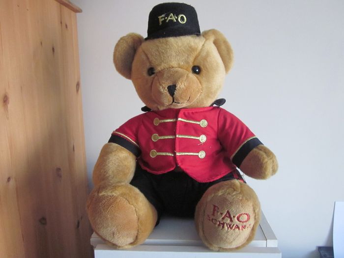 FAO Schwarz Plush Toy Soldier Teddy Bear 15inches