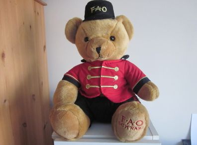 FAO Schwarz Plush Toy Soldier Teddy Bear 15inches