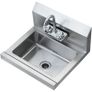 Commercial Stainless Steel Hand Wash Sink with Faucet, Wall-Mounted Utility Basin, 17 x 12.8 Inch for Restaurant, Kitchen, Bar, Garage & Home Image 7