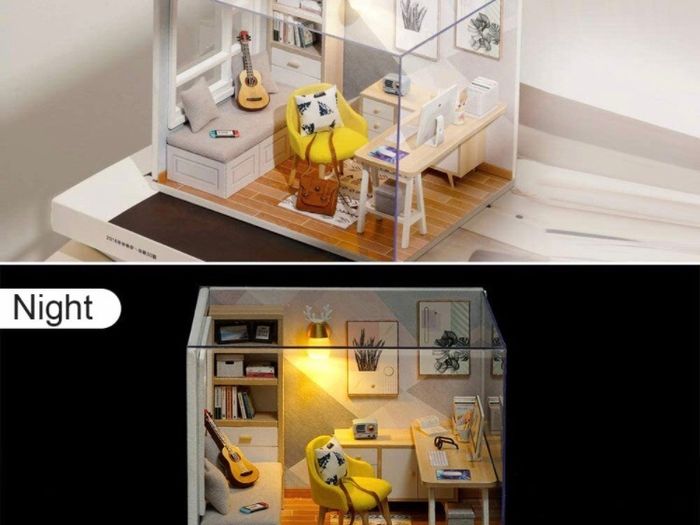DIY Dollhouse Miniature Kit with Furniture, 3D Wooden Miniature House with Dust Cover and Music Movement, Miniature Dolls House kit (FREE POSTAGE)