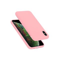Liquid Silicone Case For iPhone XS Max Luxury Thin ShockProof Soft Phone Cover Chalk Pink - FHT10IPXSMLK