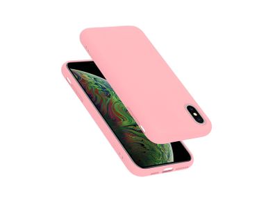 Liquid Silicone Case For iPhone XS Max Luxury Thin ShockProof Soft Phone Cover Chalk Pink - FHT10IPXSMLK