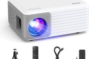 1080P Supported Portable Projector with Tripod, 65000 Hours Multimedia Home Theater Movie Projector, Phone Projector Compatible with iOS/Android/HDMI/PC/TV Stick/USB/PS5