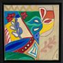Framed Original Art Cubist Folk Art Original Gift Image 2