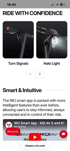 NEW e-scooter LIGHTWEIGHT 12kg!!! NIU KQiAir 25km/h FOLDABLE 50km range FAST CHARGING wide deck, handlebars and tires