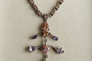 Vintage heavy hallmarked 925 Sterling Silver Flourishes  Floral Necklace Double Chain length 18" - 17,5g