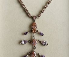 Vintage heavy hallmarked 925 Sterling Silver Flourishes  Floral Necklace Double Chain length 18" - 17,5g