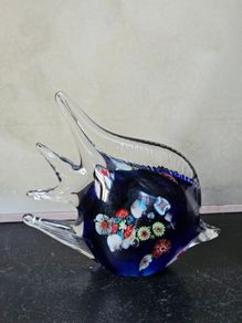 Art Glass Murano Style Fish Scalar Figurine