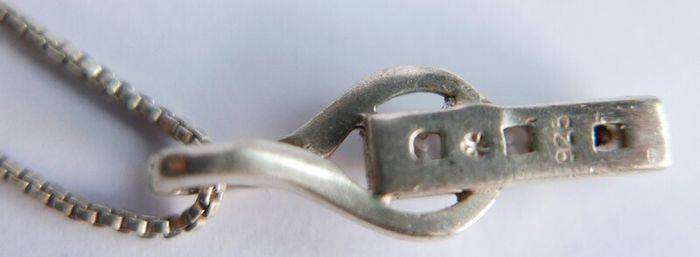 Vintage Sterling Silver 925 Drop Pendant Necklace length 18" - 4,5g