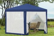 4m Hexagon Gazebo Party Tent, Screen House Patio Canopy Event Shelter for Activities, Shade Resistant, Blue