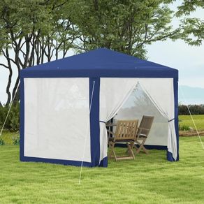4m Hexagon Gazebo Party Tent, Screen House Patio Canopy Event Shelter for Activities, Shade Resistant, Blue