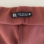 ZARA High-Waisted Pull-On Ribbed Shorts Red-Brown Size S Image 5
