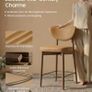 Set of 2 Bar Stools with Backrest Solid Wood Legs in PU Leather Caramel Brown Image 4