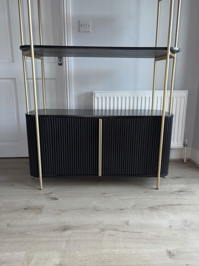 EZ Living Black & Gold Bookcase / Display Unit