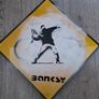 Banksy Sheet Metal Reproduction Road Sign of The Flower Bomber Image 2