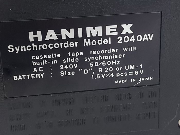HANIMEX Synchrocorder Model 2040AV for parts or repair