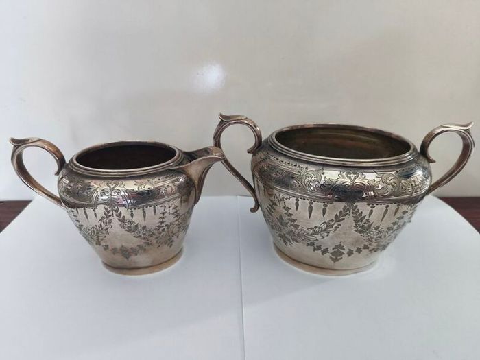 Antique John Rogers Creamer and Sugarbowl