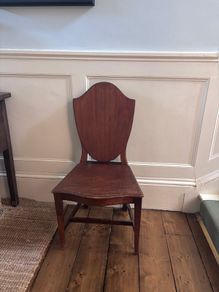 Antique Victorian mahogany hall chair shield-shape