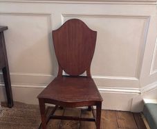 Antique Victorian mahogany hall chair shield-shape
