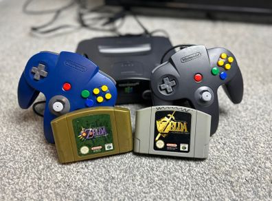 Nintendo 64 PAL Console Bundle, 2 Official Controllers, 2 Zelda Games