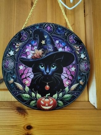 Excellent not only for Halloween - Wizard Cat Ornament - great indoors & outdoors