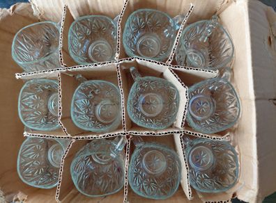12 glass coffee cups perfect condition