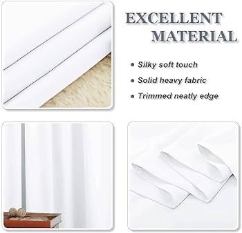 NEW SALE | White Blackout Curtains - Short Thermal Curtains Eyelet for Living Room Soft Small Window Kitchen Drapes, 46 x 54 inch, 2 Panels, Pure White