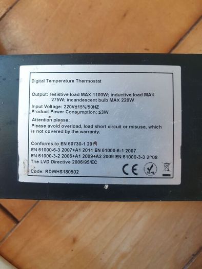 Digital Temperature Thermostat and 10metre Soil Heating Cable