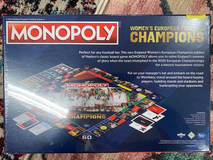 Monopoly board  game Women's European champions