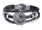 Men's Leather Bracelet with Poker - excellent gift