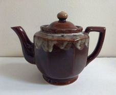 Lovely Newish Version of the Brown Betty Style Teapot, Hexagonal in Shape, Un-Marked on the Base, Holds One Litre/ 1.75 Pints