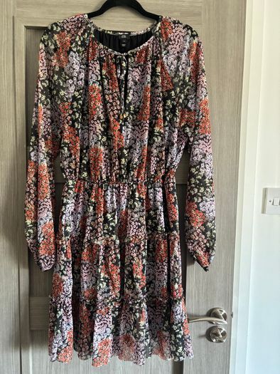 River Island Floral Tiered Dress (uk: 14)