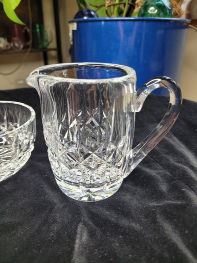 Vintage Waterford Crystal Creamer & Open Sugar Bowl Set