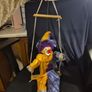 Rare Find: Vintage Porcelain Face Marionette Clown  on a Swing. Puppet Image 2