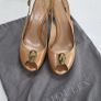 Alexander McQueen Tan Leather Crystal Embellished Skull Detail Peep Toe Pumps Size 40.5 (Fit 7-7.5UK) - Rrp 695 (New) Image 2