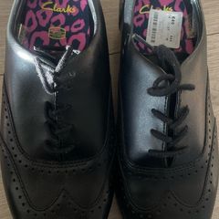 Clarks Black Leather Lace-Up Shoes
