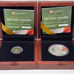 Ireland 2012 Silver and Gold Proof Coin Set Michael Collins 1890-1922 Commemorative Coins in Original Holder with COA