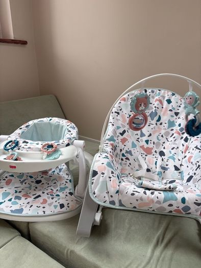 Fisher Price Infant to Toddler Rocker and Sit Me Up Floor Seat