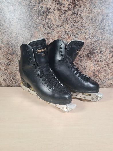 Mens GRAF 500 OFF ICE SKATES Size UK 11 EU 45 Black ice skating practice figure skates rollerblades