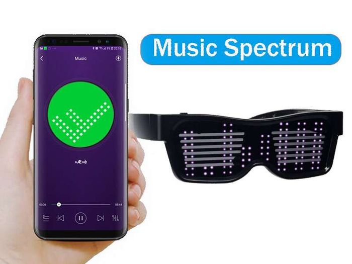 Bluetooth LED Glowing Light Up Flashing Party Glasses Magic Luminous App Control For Halloween Christmas