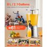 Beverage Dispenser, 8L Drink Dispenser for Parties, Stainless Steel + Plastic Juice Dispensers with Spigot Ice Chamber Image 3