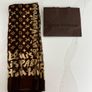 Monogram inspired sheer scarf brown and beige Image 8
