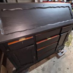 Vintage Antique Matte Black writing bureau