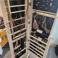 Jewellery cabinet with locking key free standing