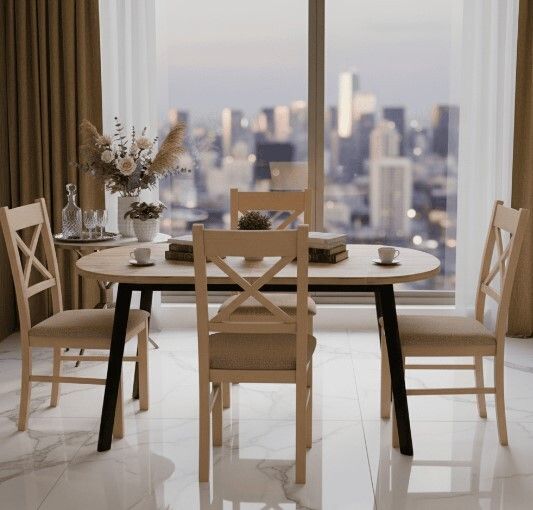 Arvian Extendable Round Dining Table 80-130cm