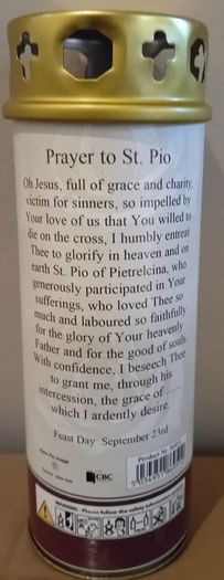 padre pio candle