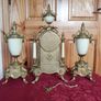 vintage ceramic, brass mantel clock. Working perfectly. Image 7