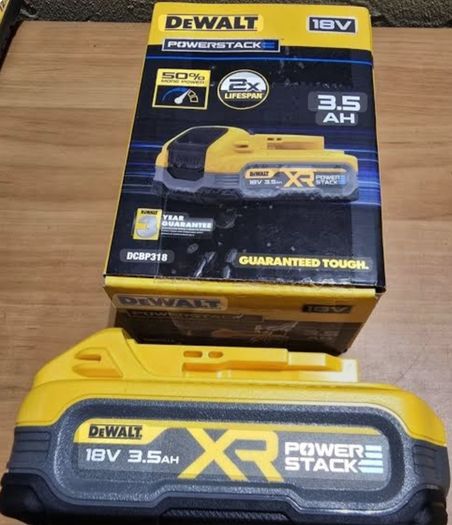 DeWALT 18V XR Cordless Brushless Jigsaw And 5AH 18V XR Powerstack Battery. Next Gen 1.7AH 3.5AH 5AH 18V XR PowerStack Batteries. DeWALT 12V - 54V Multi Voltage Chargers. 12A 54V Flexvolt Charger 12AH 54V Flexvolt Batteries.