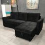 Brand New Corner Sofa Bed with Storage BLACK Image 4