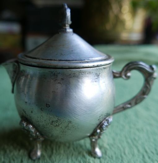 Vintage  Silver Plated Mustard Condiment Pot
